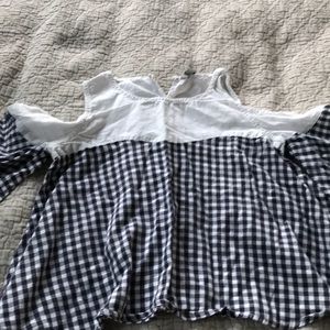 Off the shoulder gingham top